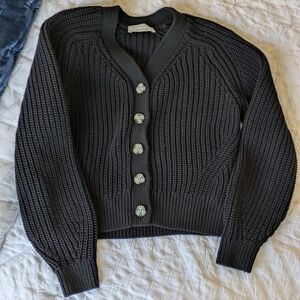 EUC Everlane Cotton Cardigan Sweater, Small, Black